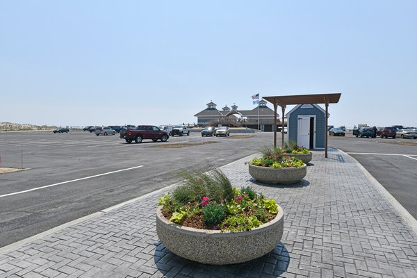 The newly renovated Ponquogue Beach pavilion and facility in Hampton Bays.  DANA SHAW