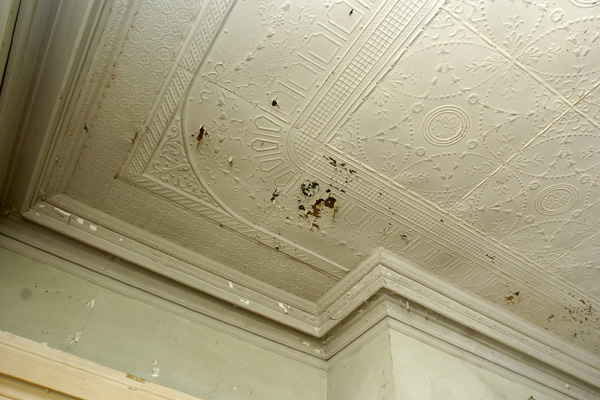 A tin ceiling.