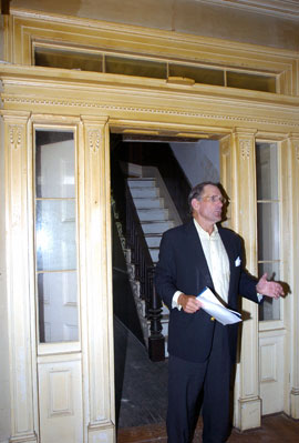 A tin ceiling.