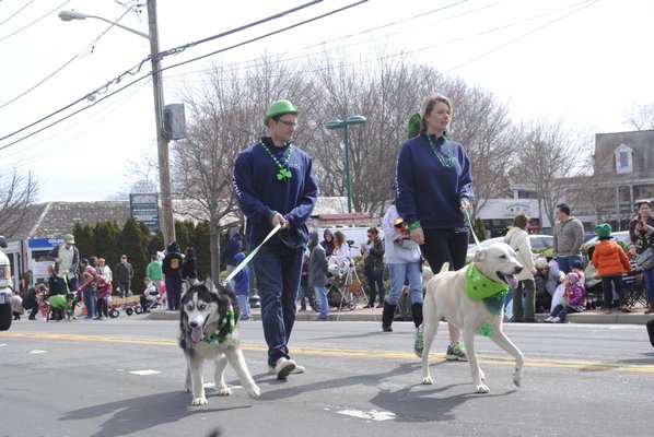 The Irish American Society of the Hamptons marches in the St. Patrick's Day Parade in Hampton Bays. AMANDA BERNOCCO