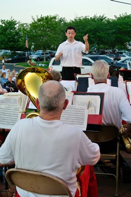 Bruce Beyer with the bass drum. His mother and father were charter members of the Sag Harbor Community Band. DANA SHAW