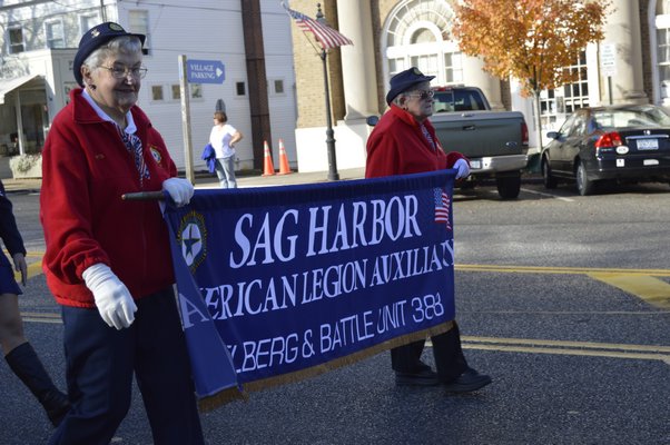 The Sag Harbor Veterans' Day Parade made its way down Main and Bay streets in the village Tuesday morning and featured local war veterans as well as girl and boy scouts troops. ALYSSA MELILLO