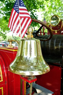 A detail from one of the antique fire trucks at the Southampton Fire Department's antique fire truck show at the Southampton Historical Museum on Saturday. DANA SHAW
