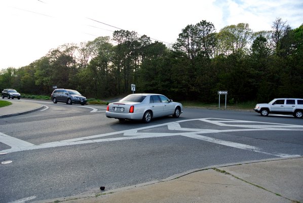A traffic light is set to be installed at the intersection of Montauk Highway and Canoe Place Road in Hampton Bays in by early 2014. BY DANA SHAW