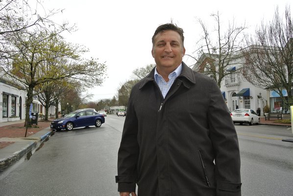 Southampton Village Mayor Mark Epley on Main Street.  DANA SHAW