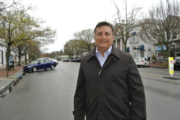 Southampton Village Mayor Mark Epley on Main Street.  DANA SHAW