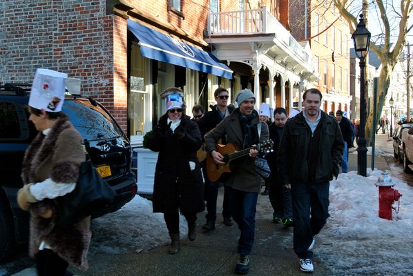 The culinary stroll makes its way down Main Street in Sag Harbor.
