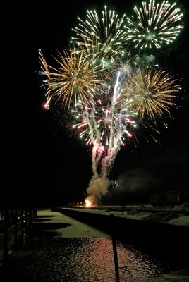 Fireworks off Long Wharf.