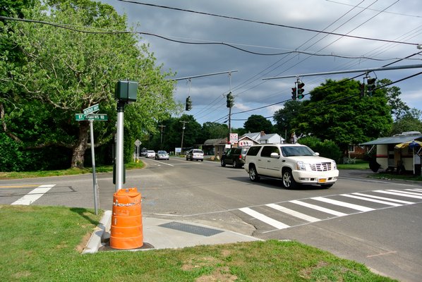  permanent traffic light has gone in at the intersection of Montauk Highway and St. Andrews Road.  DANA SHAW