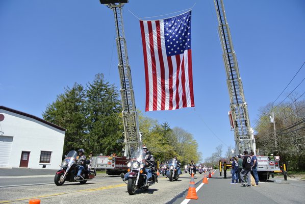 The North Sea Fire Department hosted the Red Knights Firefighter Motorcycle Club's benefit bike blessing and Ride on Sunday.
