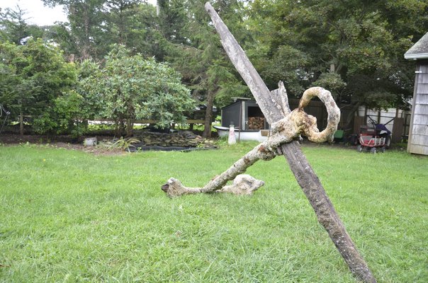 The mid-19th century anchor sits in front of the Lester family home. SHAYE WEAVER