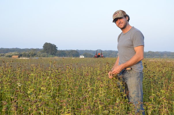 Farmer Frank Trentacoste on his farm in Amagansett. SHAYE WEAVER