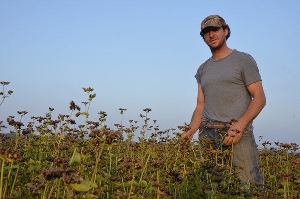 Farmer Frank Trentacoste on his farm in Amagansett. SHAYE WEAVER