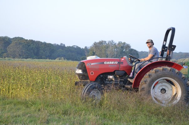 Farmer Frank Trentacoste on his farm in Amagansett. SHAYE WEAVER