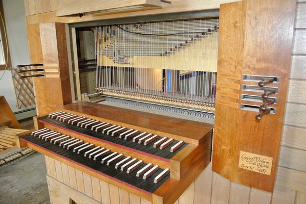 The organ was madeby Lynn A. Dobson of Lake City Iowa in 1989.