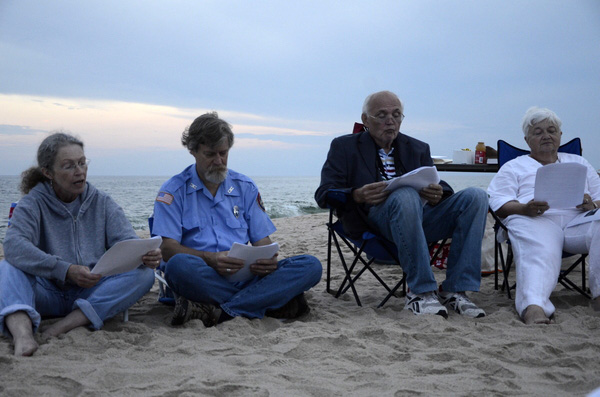 Members of St. Thomas Episcopal Chapel and the First Presbyterian Church of Amagansett gathered on Saturday for a moonrise service at Indian Wells Beach in Amagansett.