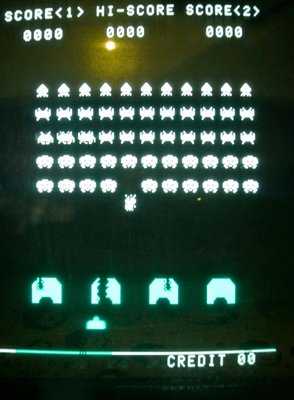 Space Invaders is one of over the 100 video games John Bennet has in his personal arcade.  DANA SHAW