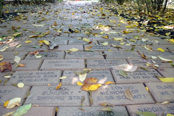 Memorial bricks in the Garden of Hope at Southampton Hospital. DANA SHAW