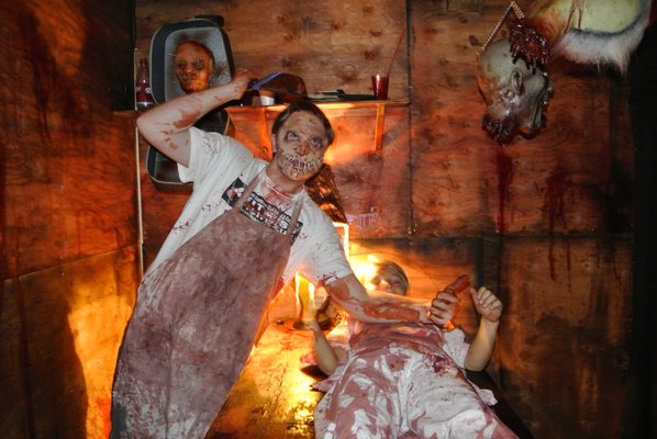 Ghouls inside the haunted house.
