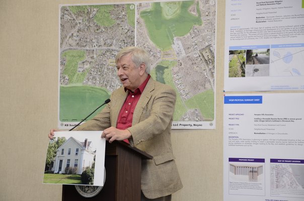 Southampton Landmarks and Historic Districts Board member Ed Wesnofske asked the Town Board members to designate a home owned by Captain Alanson Topping in Bridgehampton