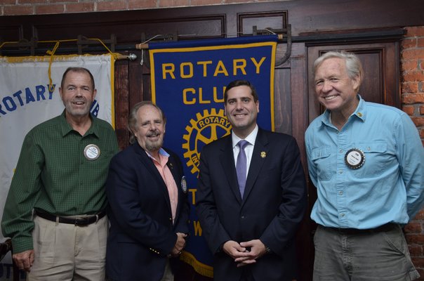 Southampton Rotary Club hosted Suffolk County Police Commissioner Timothy Sini at their weekly meeting on Thursday. Left to right: Paul Conroy