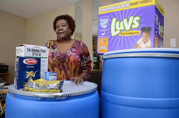 Southampton Village resident Brenda Simmons is working to collect supplies for the Hurricane Irene-ravished island of St. Martin. GREG WEHNER