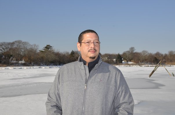 Taobi Silva of the Shinnecock Nation was charged for possession of undersized fish when he was eeling in April 2017 by the State Department of Environmental Conservation. GREG WEHNER