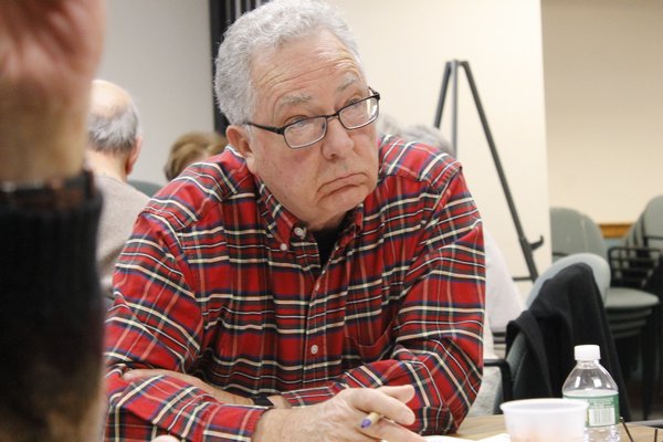  owner of Tuckahoe-based Sandpebble Builders leads a charrette on possible upgrades and improvements to the Hampton Bays Public Library on Saturday afternoon. KYLE CAMPBELL
