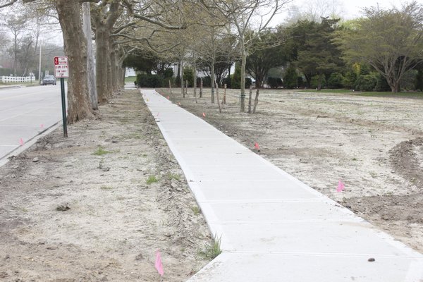 The Quogue Village Green had roughly 300 feet of sidewalk replaced as part of the Village Green Project. VALERIE GORDON