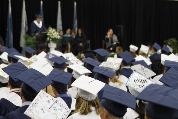 Eastport South Manor High School held its commencement ceremony Friday night in the school's gymnasium. KYLE CAMPBELL