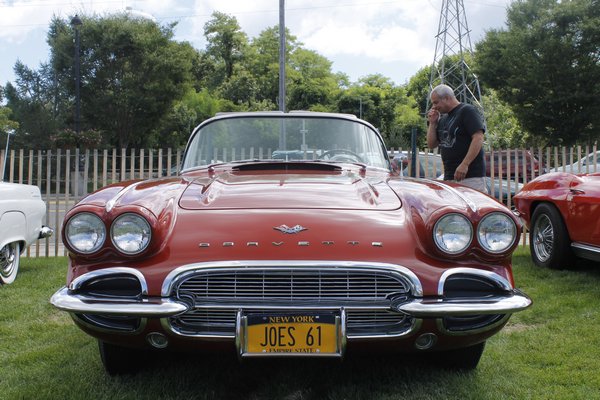 A 1961 Chevrolet Corvette on display at the Hampton Bays Fire Department Car Show on Saturday afternoon. KYLE CAMPBELL