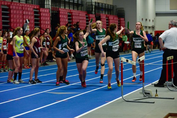 Nora Murphy of Westhampton Beach won the 300-meter dash last week. RICCI PARADISO