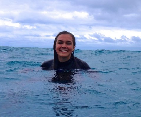 Alexandra DiGiacomo in the water.   COURTESY ALEXANDRA DIGIACOMO