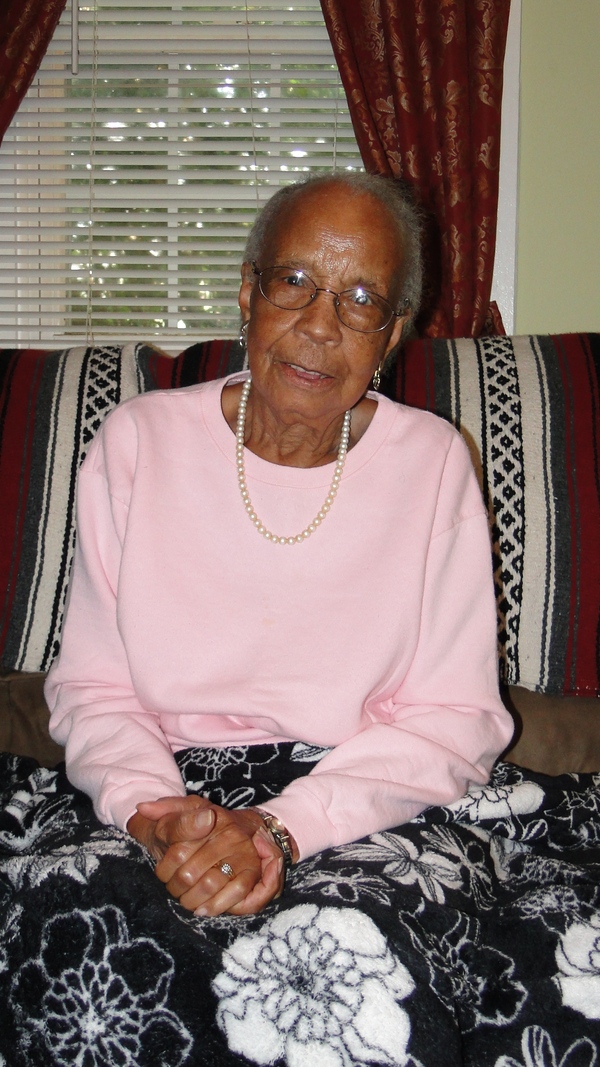 100-year-old Alice Darden in her Hillcrest Avenue home in Southampton Village on Tuesday. COLLEEN REYNOLDS