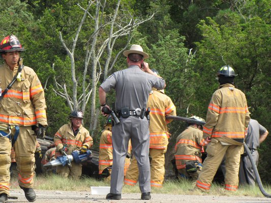 A woman was injured when her vehicle rolled over on Sunrise Highway on Wednesday afternoon. After being extricated from her car by Southampton Fire Department rescue crews