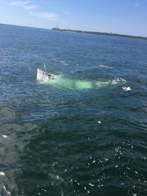 Seven passengers were rescued from a sinking vessel off Montauk Point on Sunday morning by a Good Samaritan and the US Coast Guard.  COURTESY US COAST GUARD