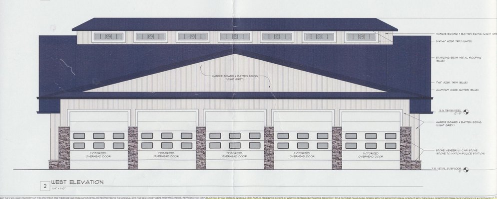 Plans for the Southampton Village ambulance barn. GREG WEHNER
