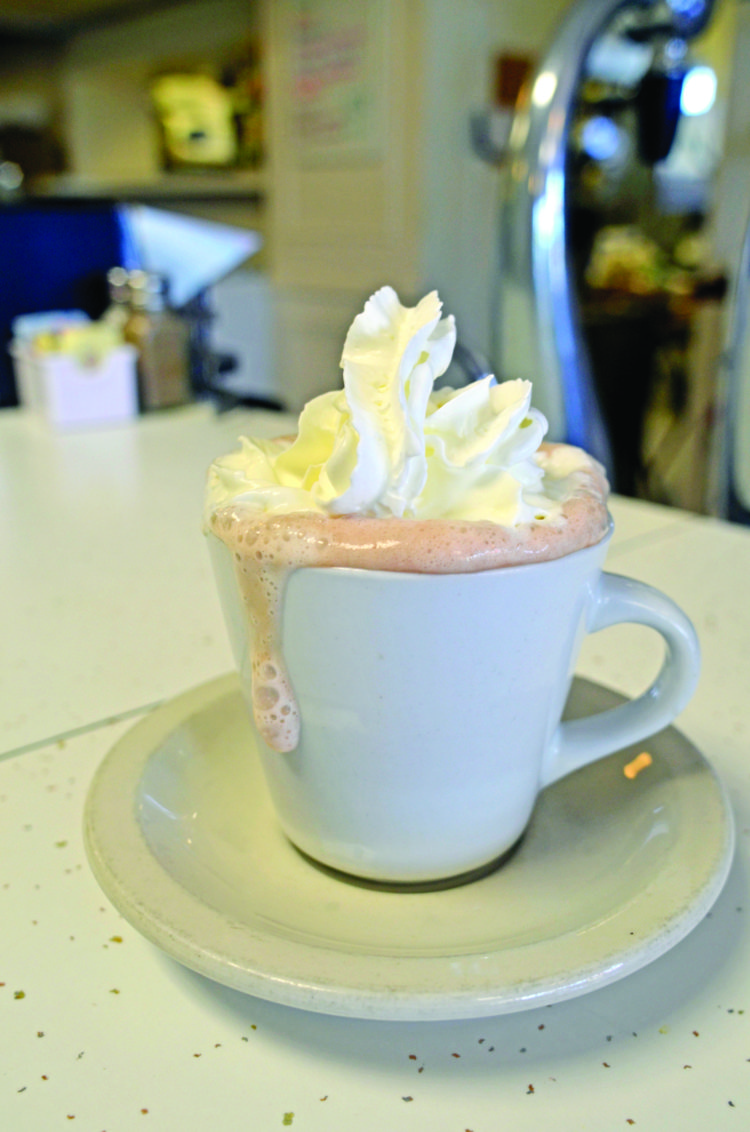 Hot chocolate at Candy Kitchen in Bridgehampton. KIM COVELL