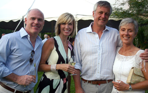 Ted and Debbie Quimby with Laura Flynn at the Hampton Library benefit in Bridgehampton on Saturday night.
