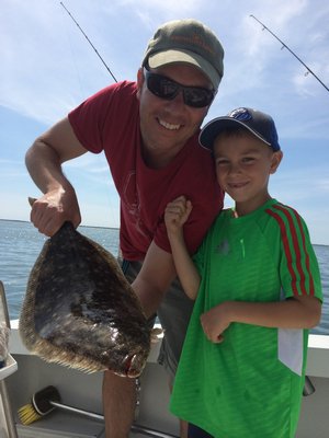 BJ and Drew Calloway found a nice six-pound fluke in the waters of Gardiners Bay over the weekend. MRW