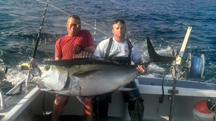 John Glennon gets up close and personal with a large bigeye in the Hudson Canyon. SUBMITTED PHOTO