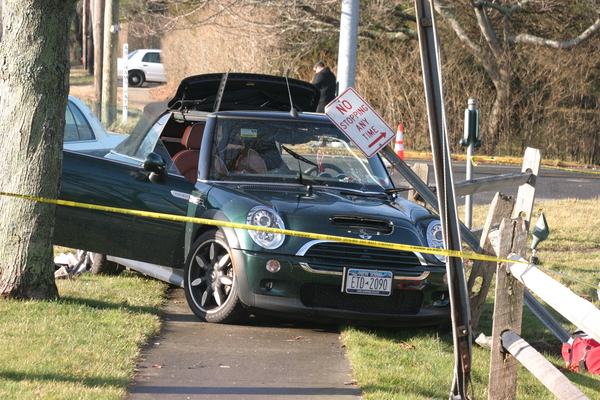 Montauk Highway remained closed for several hours on Friday morning as police investigators examined the scene.