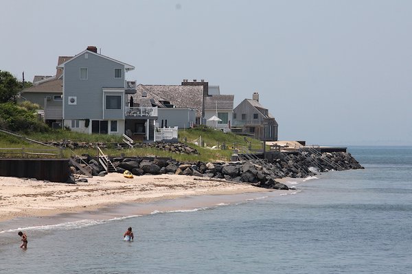 A federal jury found that East Hampton Town is liable for erosion of the beach in front of several homes in the Culloden region of Montauk. KYRIL BROMLEY