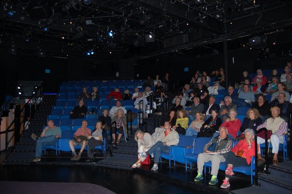 The crowd inside the Bay Street Theater awaiting the start of the first Presidential Debate on Monday