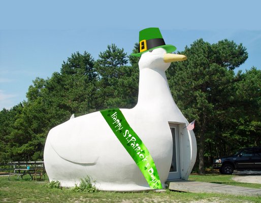 Original concept photos to decorate The Big Duck for different holidays. PHOTOS COURTESY OF RON FISHER
