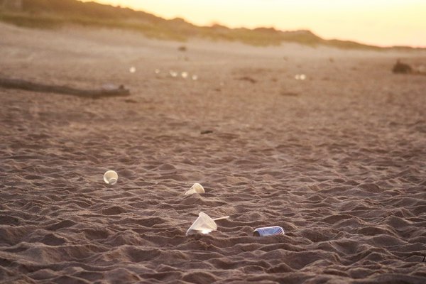 Bits of trash littering a local East Hampton beach. COURTESY DELL CULLUM