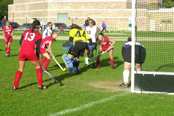 The Lady Whalers' offense was all over Hampton Bays and goalie Monica O'Connor in a 5-0 win.<br>Photo by Cailin Riley
