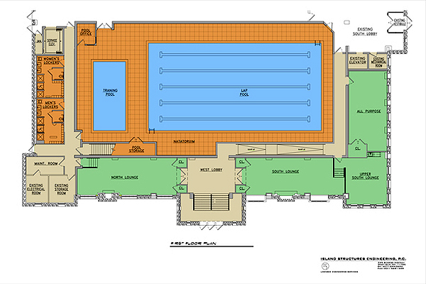 A rendering of what the pool on the first floor of the Montauk Playhouse would look like once completed.