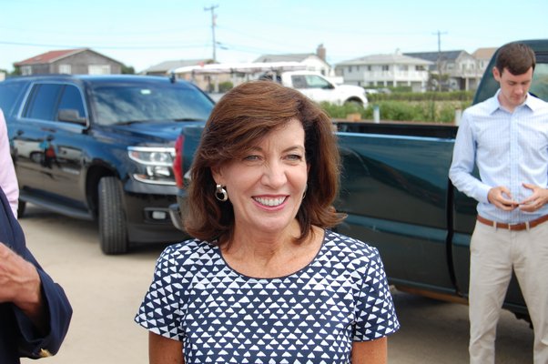 New York State Lieutenant Governor Kathy Hochul representing Governor Andrew Cuomo at Ditch Plains Beach JON WINKLER