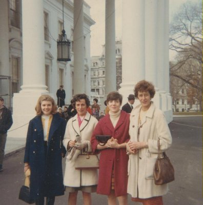  stands with friends outside the North Avenue Presbyterian Church in New Rochelle. From 1966-1967